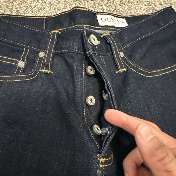 Gustin Selvedge Jeans Men’s Size 31x33 Blue Denim Straight Button Fly USA Made - Picture 5 of 11